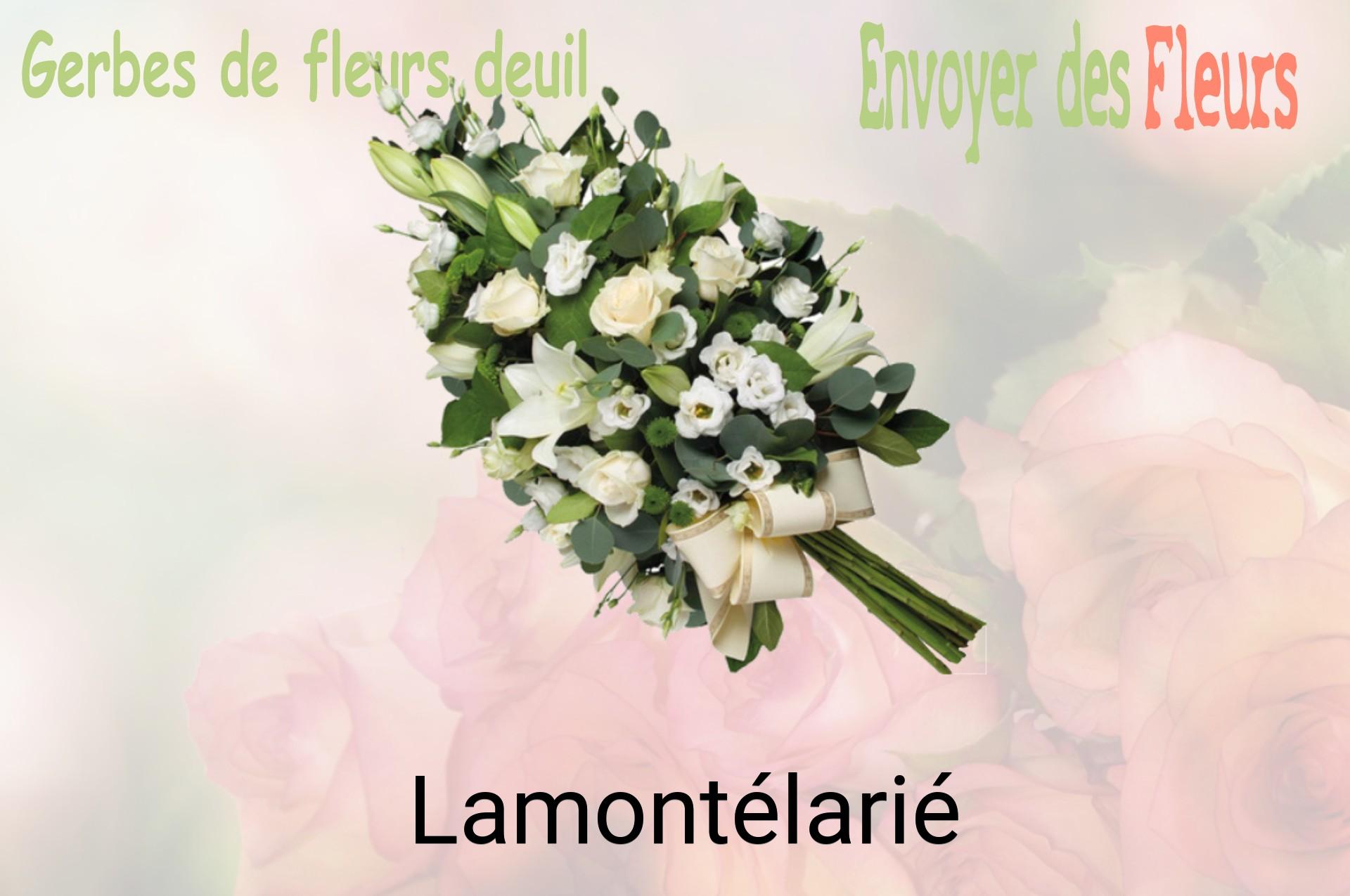 Gerbe de fleurs de deuil livrée à Lamontélarié